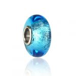 Cupronickel Silver Plated Glass Beads To Fit Pandora/Troll/Chamilia Style Charm Bracelets-Blue
