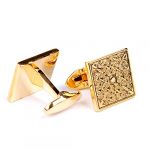 Gold laser royal decorative pattern Party Cuff Links Business Mens Shirt French Cufflinks