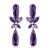 Purple color fashion design cute butterfly and water drop shape zircon copper alloy plating 18k platinum crystal earring