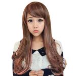 Lolita Women Long Full Wigs Curly Wavy Hair Anime Party Cosplay brown and pink