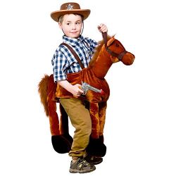 (O) Boys Girls Ride on Horse Costume for Animals Bugs Creatures Fancy Dress