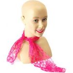 1980S 80S Neon Pink Lace Scarf Fancy Dress Costume New