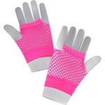 New neon pink fishnet gloves rave festival facy dress