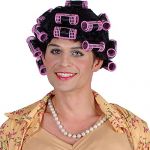 Ladies Funny Housewife with Rollers Wig Outfit Accessory for Fancy Dress Womens