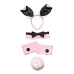 Black & Pink Bunny Girl Set Kit Play Boy Fancy Dress Costume Vicars & Tarts