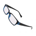 Unisex Black Blue Plastic Frame Arms Clear Lens Plain Glasses