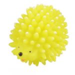 Yellow Vinyl Rubber Hedgehog Shaped Squeaky Chew Toy for Pet Dog