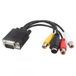 8 inch VGA Male to 3 RCA S-Video Female AV Video Cable Adapter