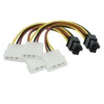 Power Adapter Cable ATX 6 Pin Female to Dual 4 Pin Male 2 Pcs