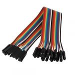 2.54mm Pitch 20 Pin 20 Way F/F Rainbow Ribbon Jumper Cable Wires 20cm