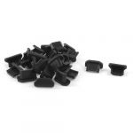 25 Pcs Anti Dust Black Soft Plastic Dock Cover Micro USB Port Ear Jack