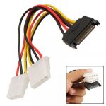 SATA 15 Pin Male to Female 4 Pin IDE Adapter Power Cable Cord
