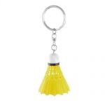 Yellow Plastic Badminton Pendant Keychain Keyring Handbag Ornament