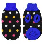 Turtleneck Multicolor Polka Dot Pet Dog Sweater Knitted Coat Clothes Black S