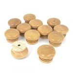 Replacement Pot Wood Color Round Shape Handle Wood Drawer Knobs 12Pcs