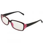 Woman Black Dark Red Full Frame Clear Lens Plano Glasses Eyeglasses