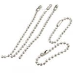 5 Pcs 3 Length Silver Tone Stainless Steel Beaded Ball Chain Keychain