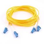 Duplex Single Mode 9/125 LC to LC Fiber Optic Patch Jump Cable Yellow 3 Meters