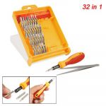 Torx Phillips Slotted Hex 30 Pcs Screwdriver Bits w Handle Tweezer