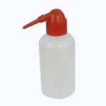 Red Cover Clear White Plastic Cylinder Shaped Squeeze Measuring Bottle 250ml