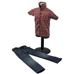 NEW 1/6 ZY Toy Soldier Clothes Red Printing Box short Sleeve Shirt & Jeans w/ Belt