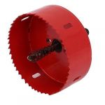 Wood Iron 90mm Dia Toothed BI Metal Hole Saw Cutter Drill Bit Red