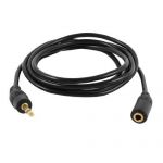 3.5mm Jack Male to Female M/F Audio Extension Cable Cord Black 1.4M