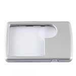 Silver Tone Shell LED Illuminated Magnifying Glass Pocket Magnifier 3X 6X