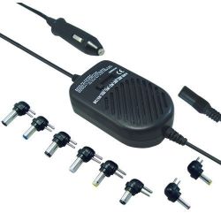 80W Universal Car Adapter for Notebook / Laptop HP, Sony, Samsung, LG, NEC, Toshiba, Dell use and more with 8 selective tips