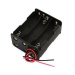 Black Plastic Double Side 6 x 1.5V AA Batteries Holder Case
