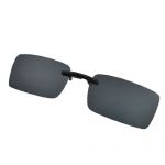 Clear Black Rectangle Sports Clip On Polarized Sunglasses w Case