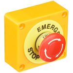Red Sign Mushroom Emergency Stop Push Button Switch Station 1 NO 1 NC