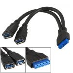 USB 3.0 A Type Female to Female 20 Pin Box Header Slot Adapter