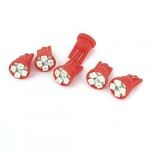 Red t10 194 1210 smd 4 leds instrument bulbs wedge light 6pcs interior