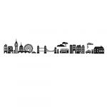 Home Decor Adhesive Buildings Cars Wall Sticker Decal 60x90cm Black