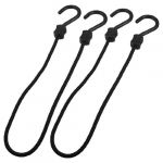 Plastic Hook Round Black Stretchy 70cm Bicycle Luggage Cord Rope 2 Pcs