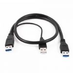 Superspeed USB2.0 + USB 3.0 Type A to USB 3.0 A Male Y Cable Connector