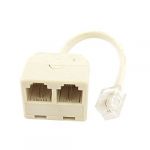 Rj11 6p2c male to dual female splitter coupler telephone adapter cable