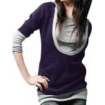 Allegra K Women Long Sleeve Drawstring Pullover Hoodie Hooded Tunic Tops