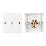 2 Pcs Single Port Phone Wall Plate Socket Panel White for US RJ11 6P4C