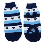 Turtleneck Heart Pattern Pet Dog Yorkie Clothes Sweater XS Blue White