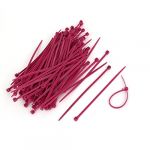 Plastic Cable Wire Marker Ties Straps Amaranth 4 Inch 100 Pcs