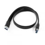 Black Superspeed USB 3.0 Type A Male to Female Flat Cable Lead Connector