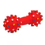 Dumbbell Pattern Squeaky Dog and Cat Pet Chew Toy, Red