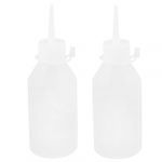 Plastic Chemical Liquid Oil Storage Squeeze Bottle 100mL 2Pcs White