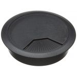 3 Pcs Black Plastic Desktop Computer 80mm Grommet Cable Hole Cover