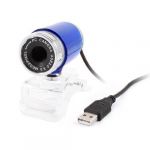 Blue Silver Tone 5.0 Mega Pixels Clip USB Camera Webcam for PC Laptop