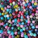 Pretty Pebbles Beads - 100 Opaque Glass Beads 6mm round Colour Mix