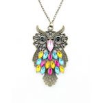WorldTree Fashion Vintage Bronze Style Owl Bird Animal Pendants Long Chain Necklace free shipping
