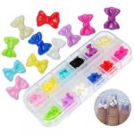 60 Pcs 12 Mix Colors Acrylic 3D Rhinstone Nail Art Glitter Bows / Bowknot Design With Storage Case 60 Pcs 12 Mix Colors Acrylic 3D Rhinstone Nail Art Glitter Bows / Bowknot Design With Storage Case